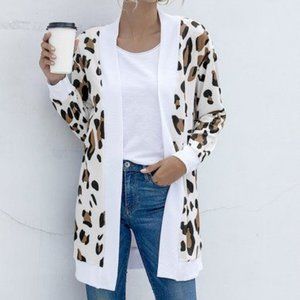 Floral Blooming Cardigan Women's 2XL Animal Print Open Cardigan